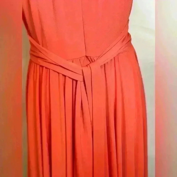 Suzi Chin for Maggie Boutique Orange with Key Hole Front Dress (Size 12) - Picture 4 of 9